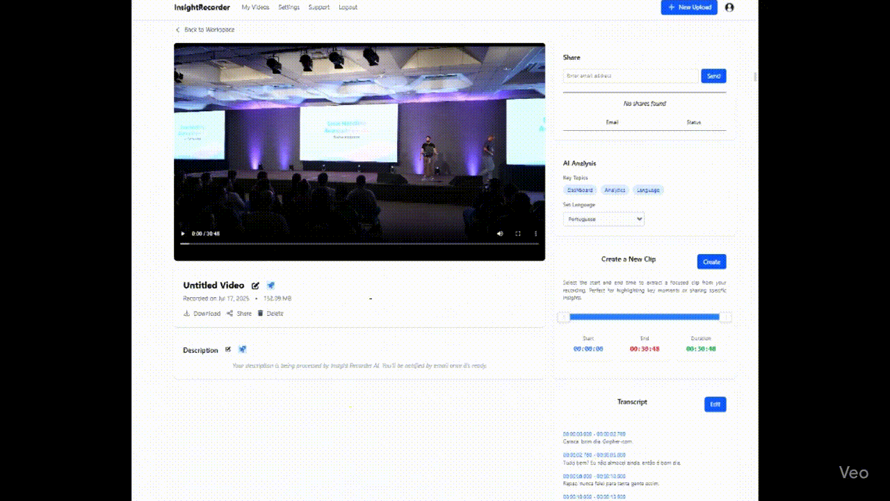 Person using InsightRecorder